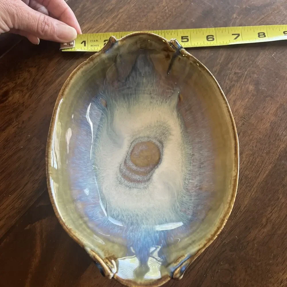 Vintage Bill Campbell Ceramic Leaf Baker Serving Dish - Signed Art Pottery